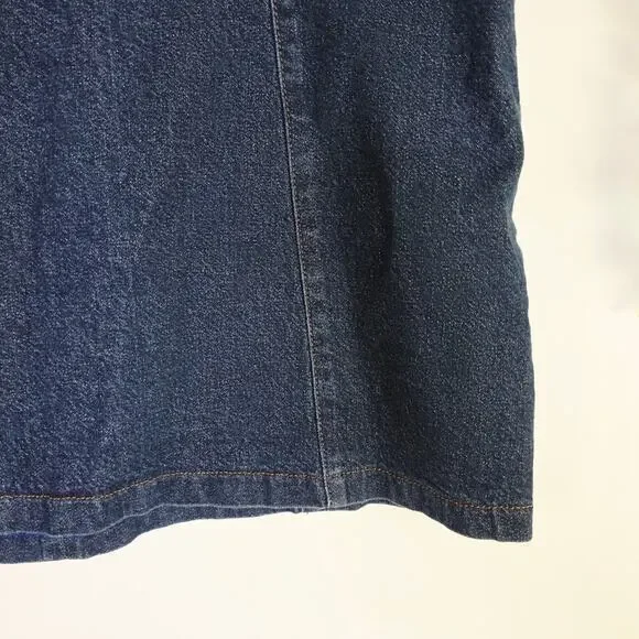 VINTAGE Old Navy Denim Mini Skirt Size 16 Blue Stretch Classic Y2K Casual 90s - Picture 5 of 12